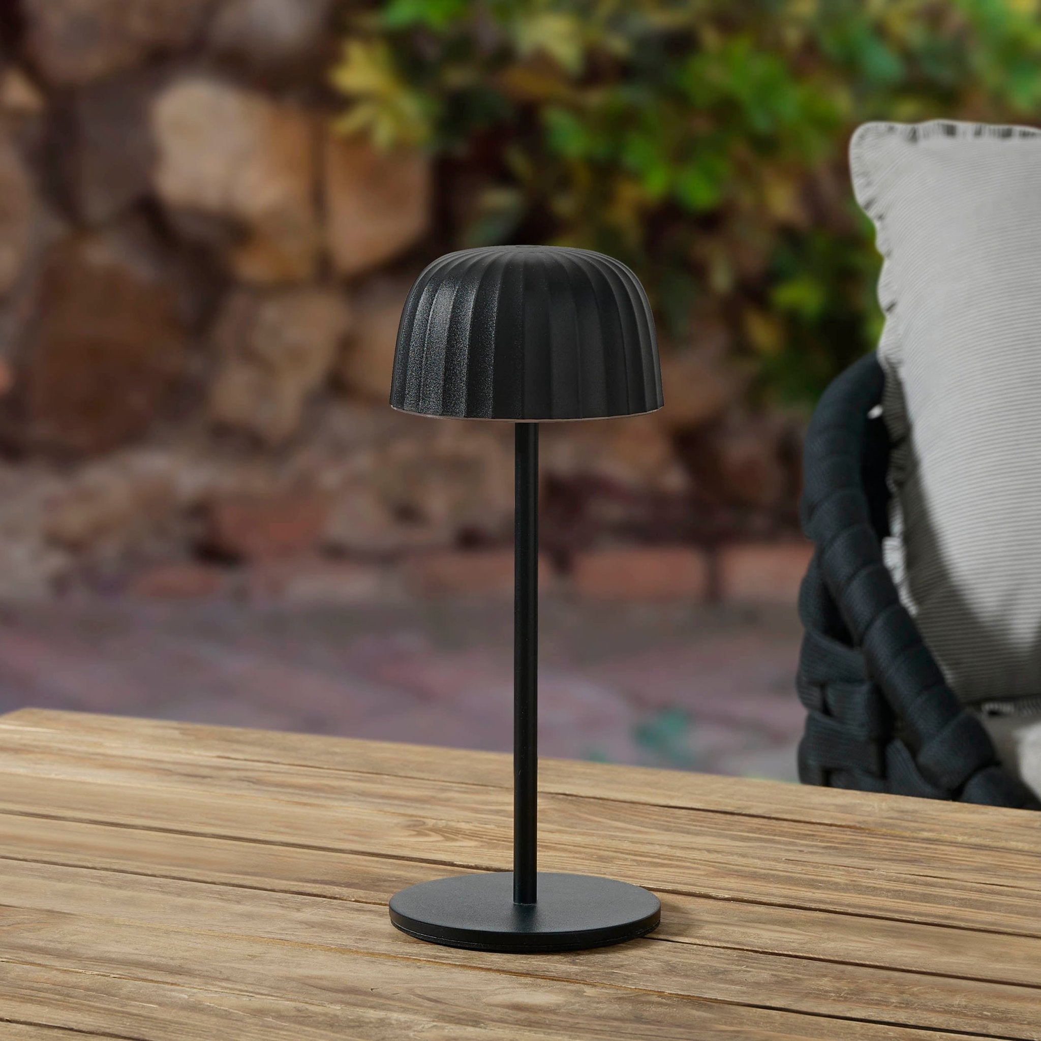 Rechargeable Waterproof Table Light - Black, Led Design For Indoor And Outdoor Use