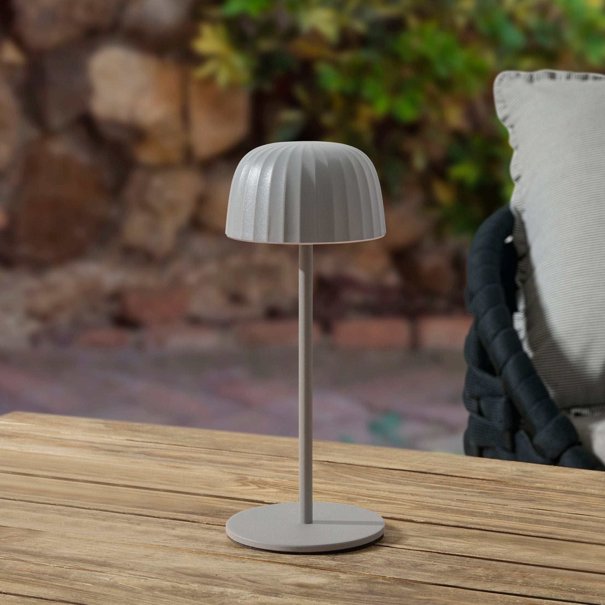 Rechargeable Waterproof Led Table Light - Grey, Portable Mood Lamp For Home & Garden